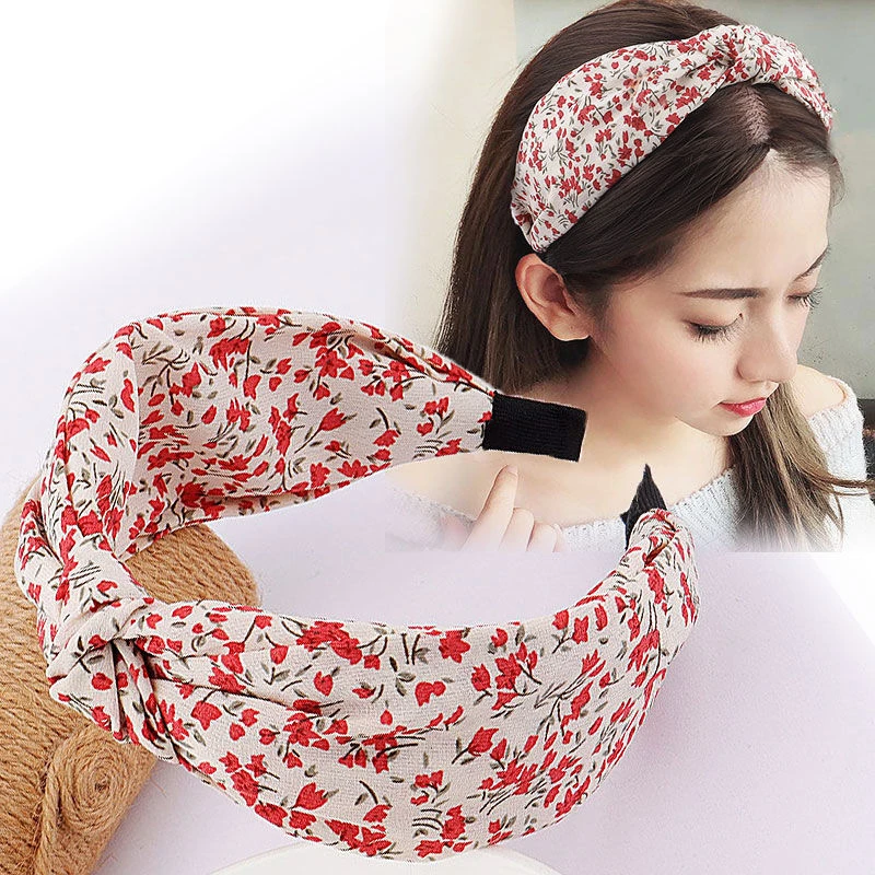 发箍百搭外出拧结森系仙女头箍碎花宽边发卡压发韩版田园洗脸发饰