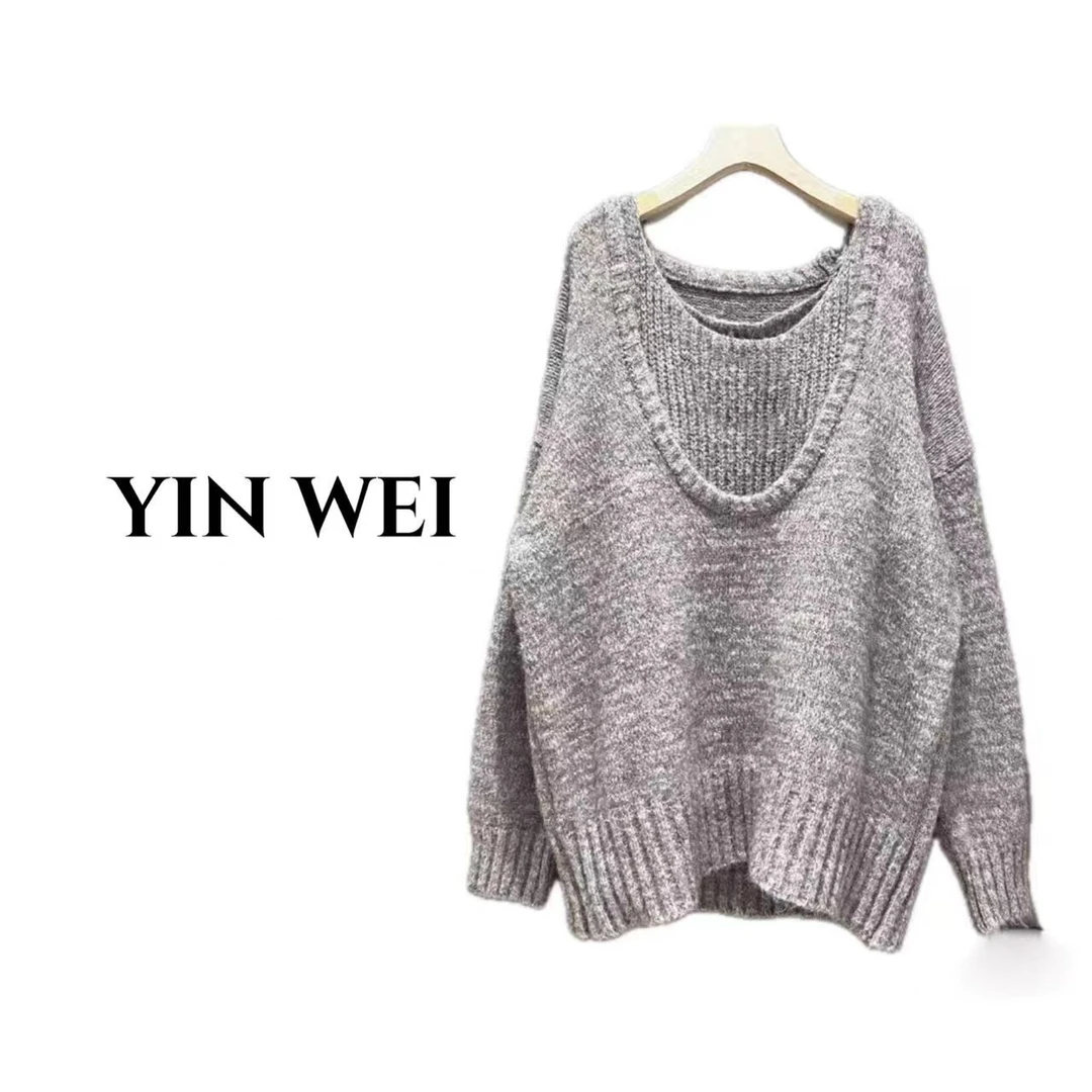 【YIN WEI】【现货】秋冬新款温柔休闲宽松针织百搭显瘦气质柔软毛衣