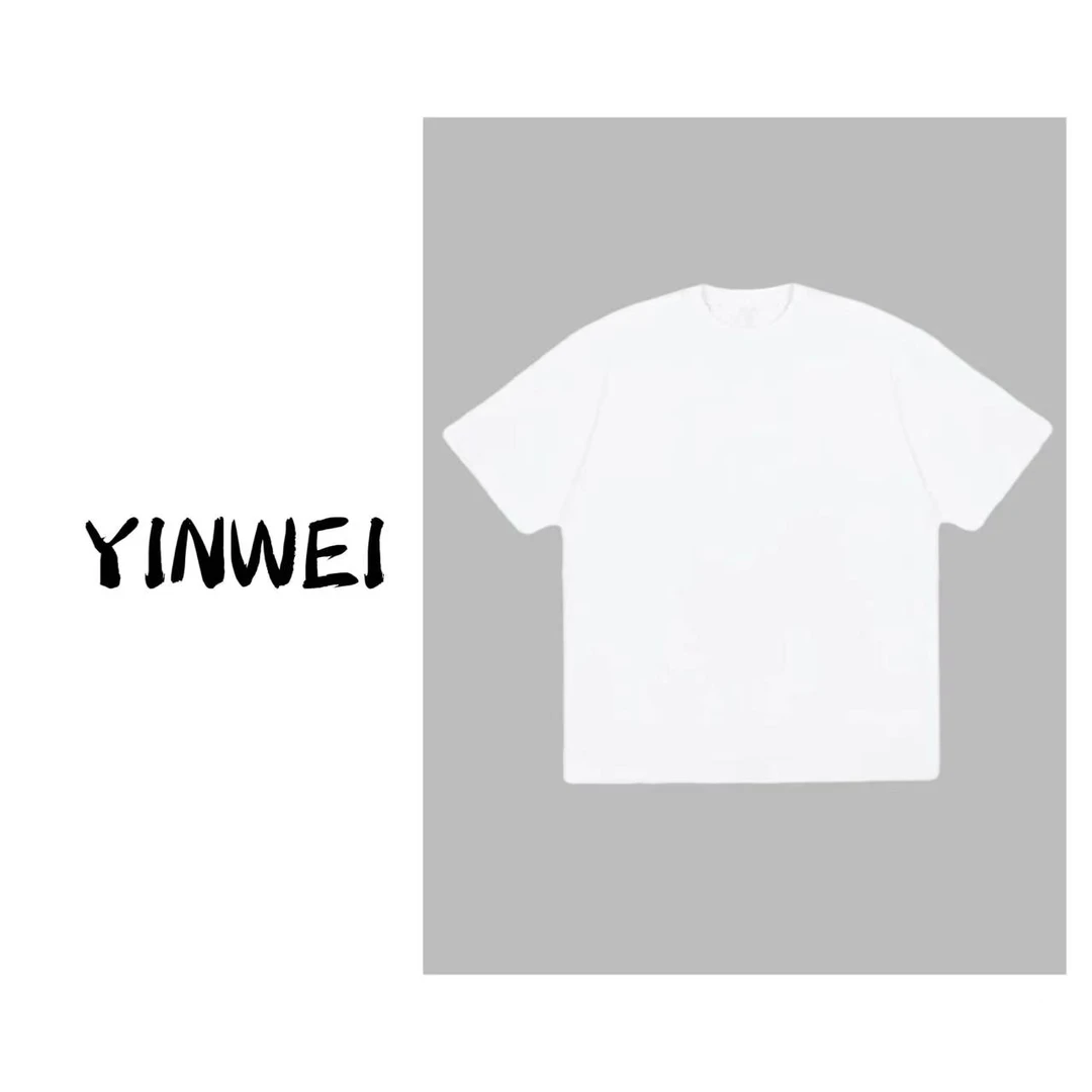 【YIN WEI】2024新款春夏百搭圆领休闲纯白色日常搭配素板T恤