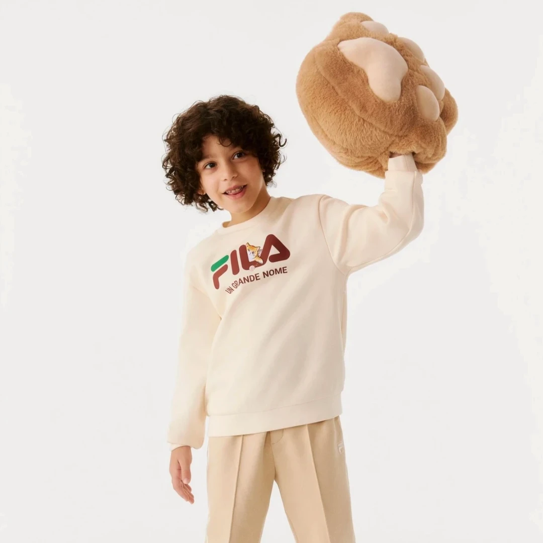 【加绒保暖】FILA/斐乐儿童男女童休闲长袖秋冬爆款卫衣K11B441222P