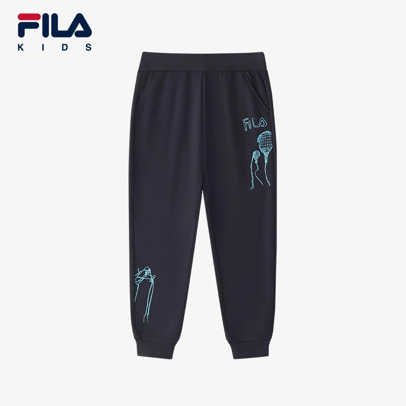 FILA/斐乐童装男大童长裤秋新款儿童舒适收口针织裤子K12B432601F