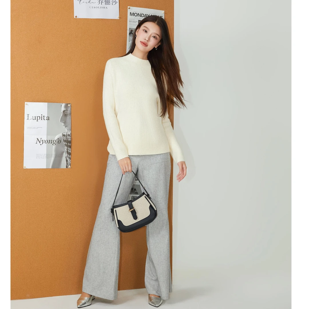 银丝保暖打底衫时尚搭配秋冬款