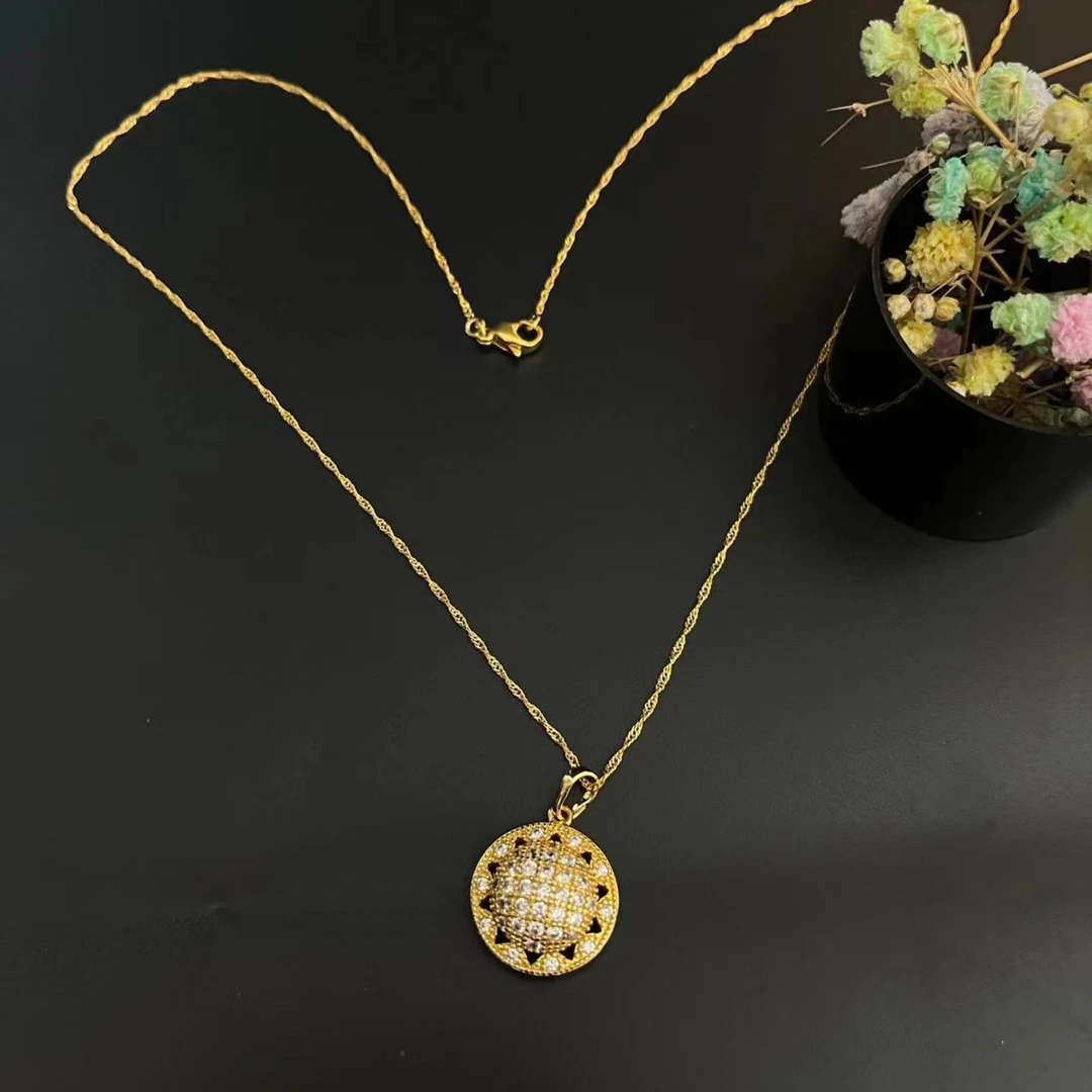 铜合金项链 首饰项链气质饰品时尚百搭满钻简约