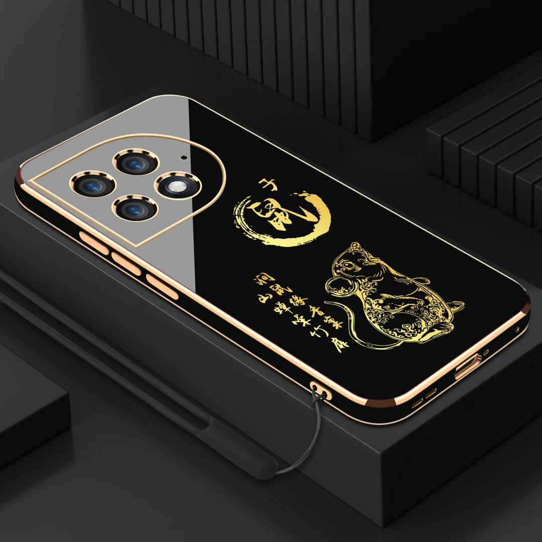 一加ace2pro电镀适用手机壳十二生肖直边国潮硅胶软壳防摔保护套