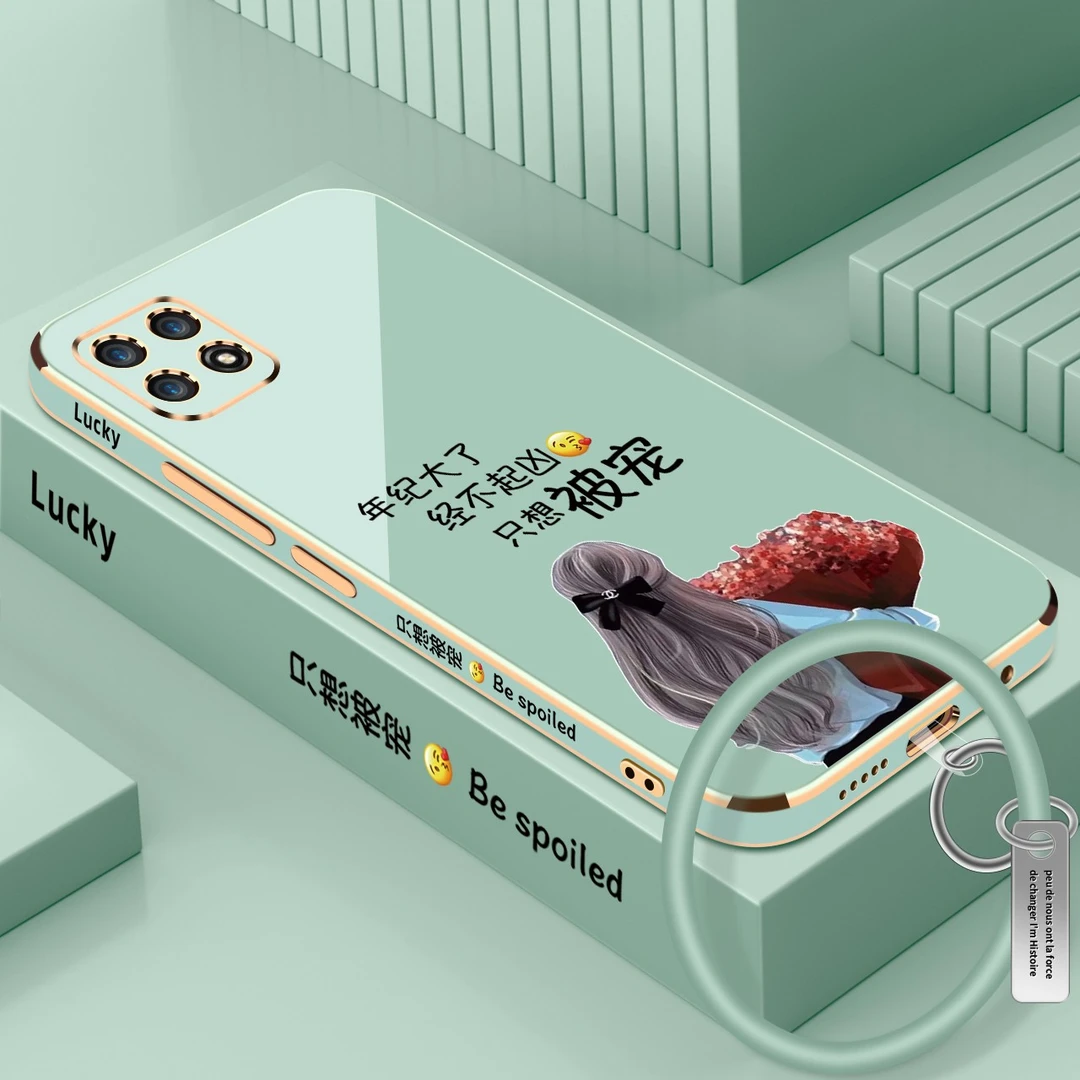 电镀适用荣耀畅玩20只想被宠手机壳侧边图案+镜头保护+送手环