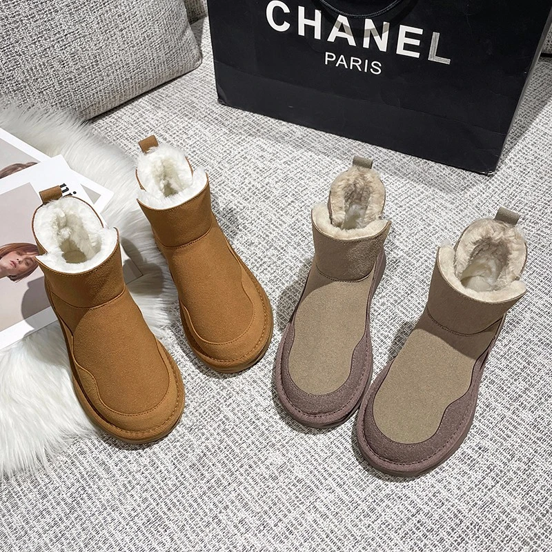 步狮登网红东北雪地靴女2024年冬季新款加绒加厚防滑保暖面包棉鞋