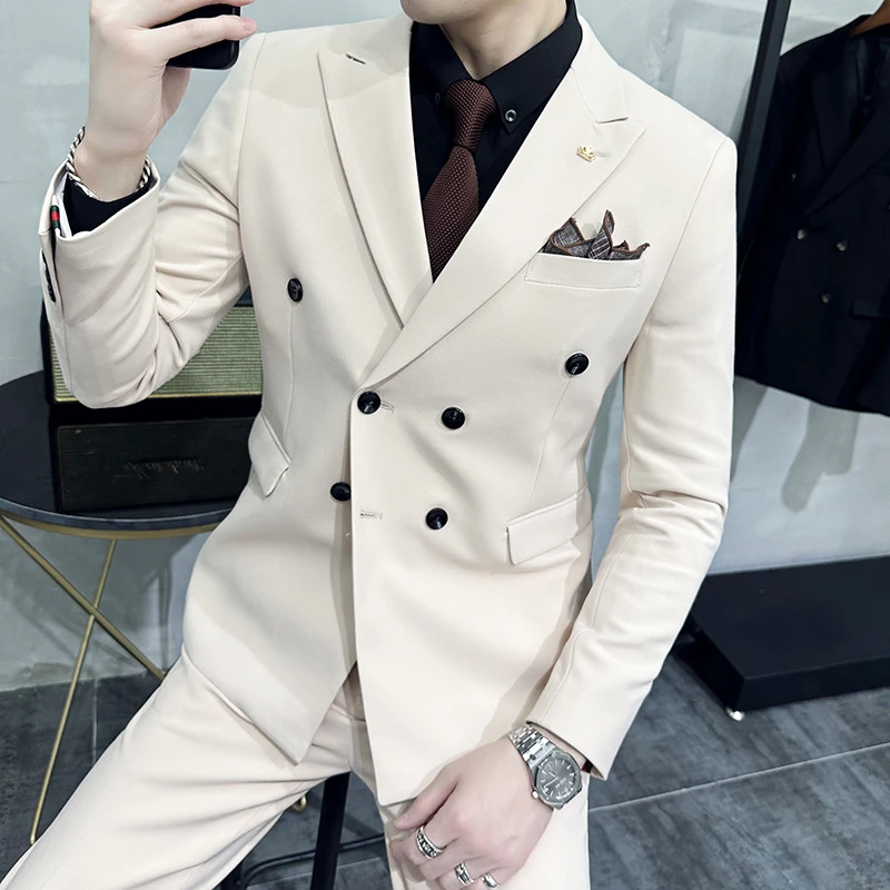 英伦西装套装男款结婚新郎男士西服商务休闲高级感修身正装英伦风