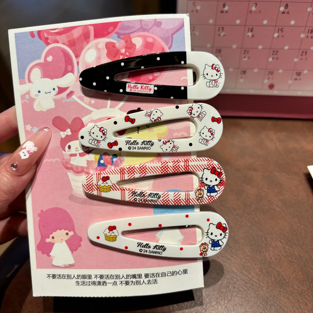 少女心三丽鸥凯缇猫水滴BB夹卡通百搭发卡甜美风小清新侧边发卡