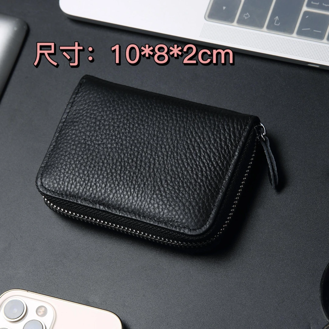 真皮男士黑色简约短款牛皮多功能多卡位高档皮卡包便携驾驶证包