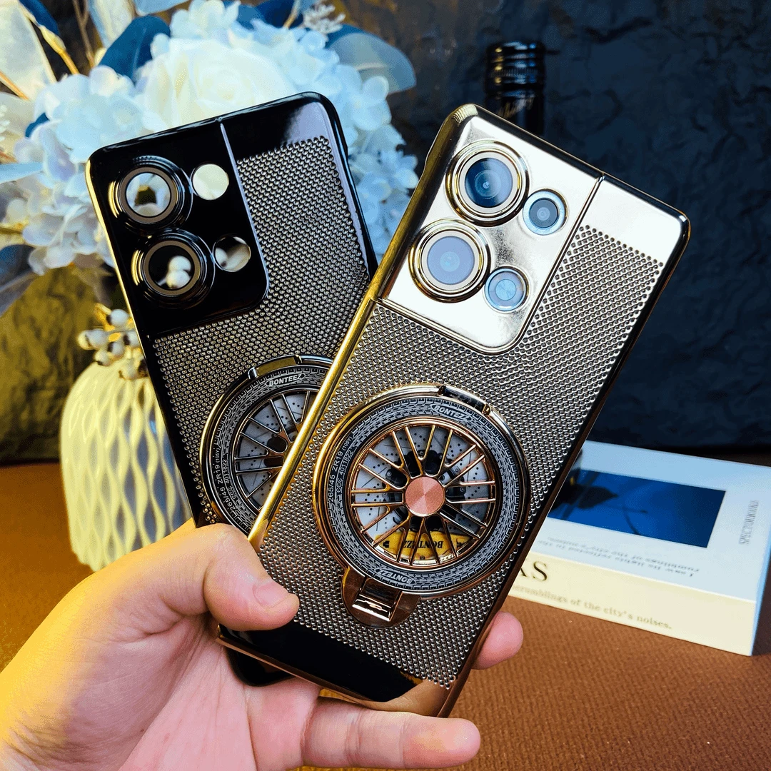 解压陀螺支架适用OPPO Reno9 电镀网格散热壳自带镜头膜防摔耐磨