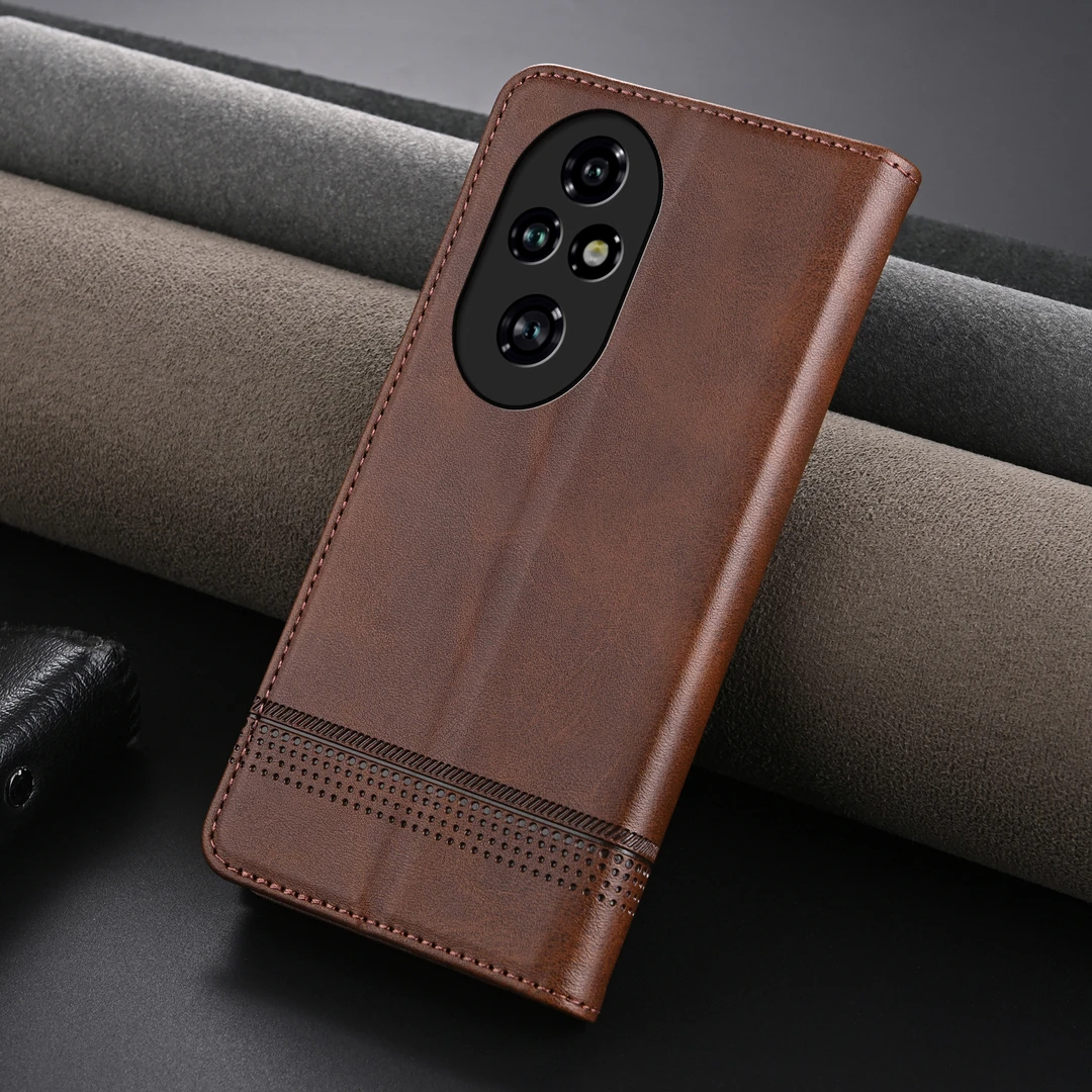 【高档牛纹+磁吸翻盖皮套】适用荣耀200手机壳商务全包防摔翻盖式套