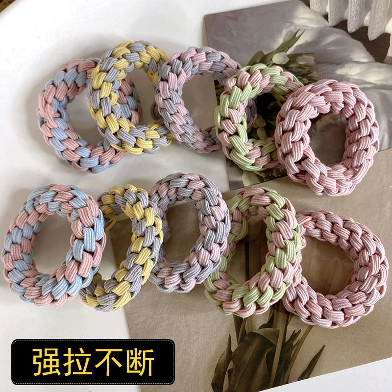 编织头绳女高弹力不勒头扎头发橡皮筋发圈皮套加粗成人简约绑马尾