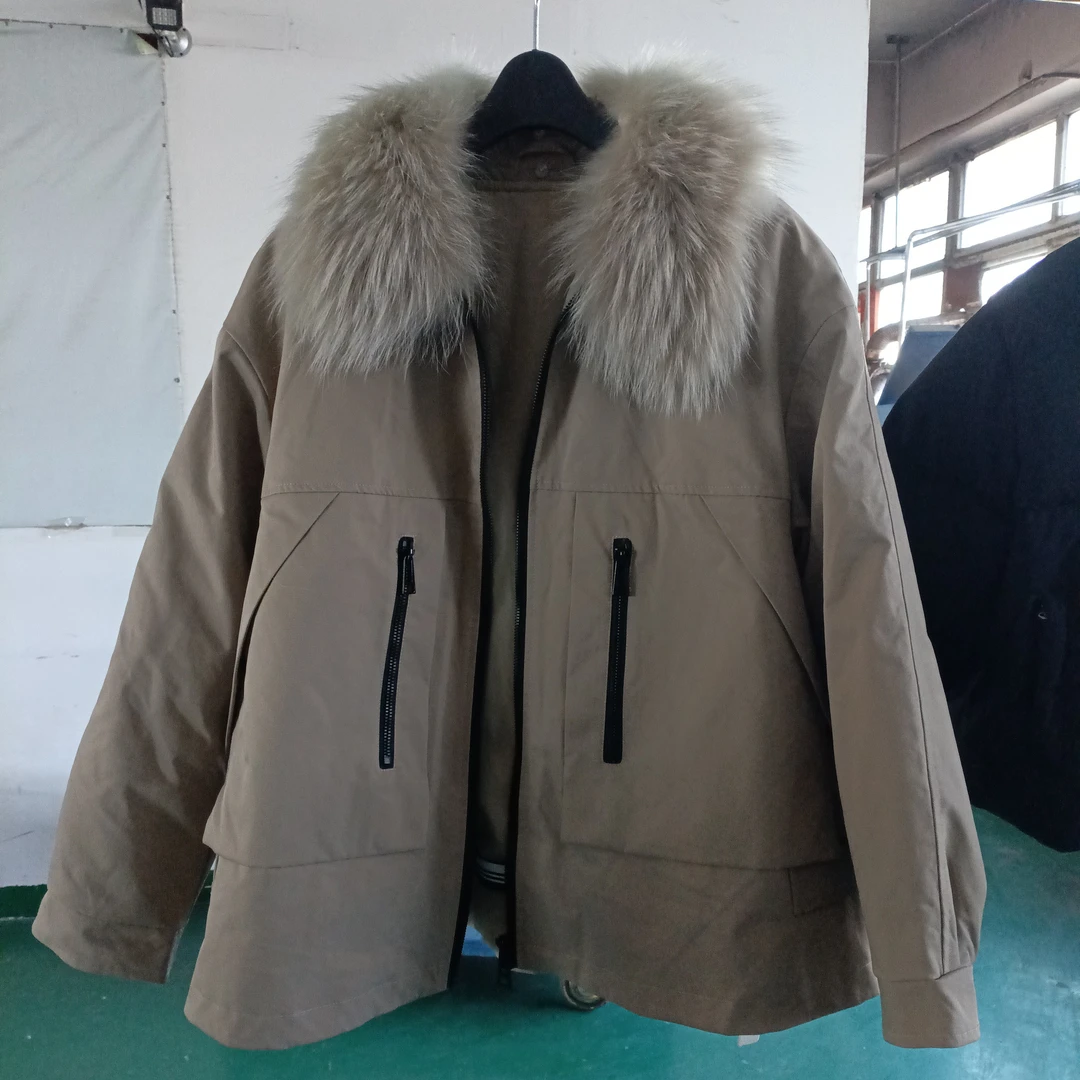 人造皮草 真毛领冬季女士外套