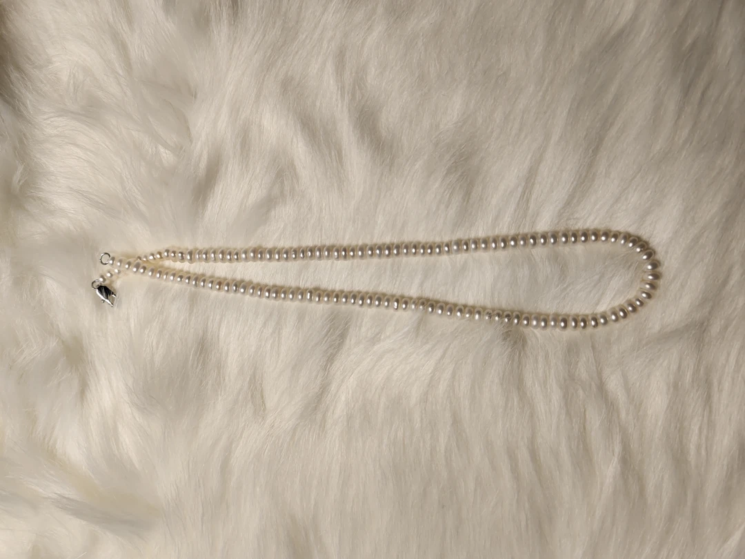 天然淡水珍珠扁圆5mm项链轻奢百搭