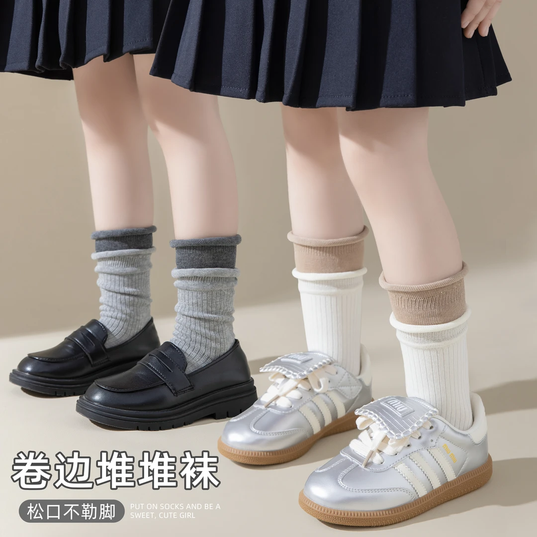 女童春夏春秋儿童花边公主袜韩版堆堆袜秋季女孩中筒袜无骨抗起球