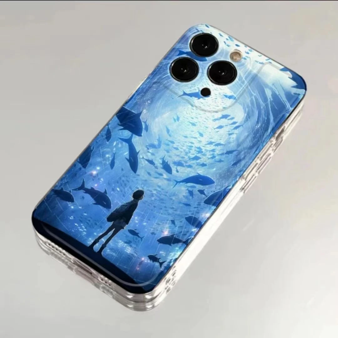 鱼群男孩适用iphone15promax手机壳苹果13/14/12小米vivo华为oppo