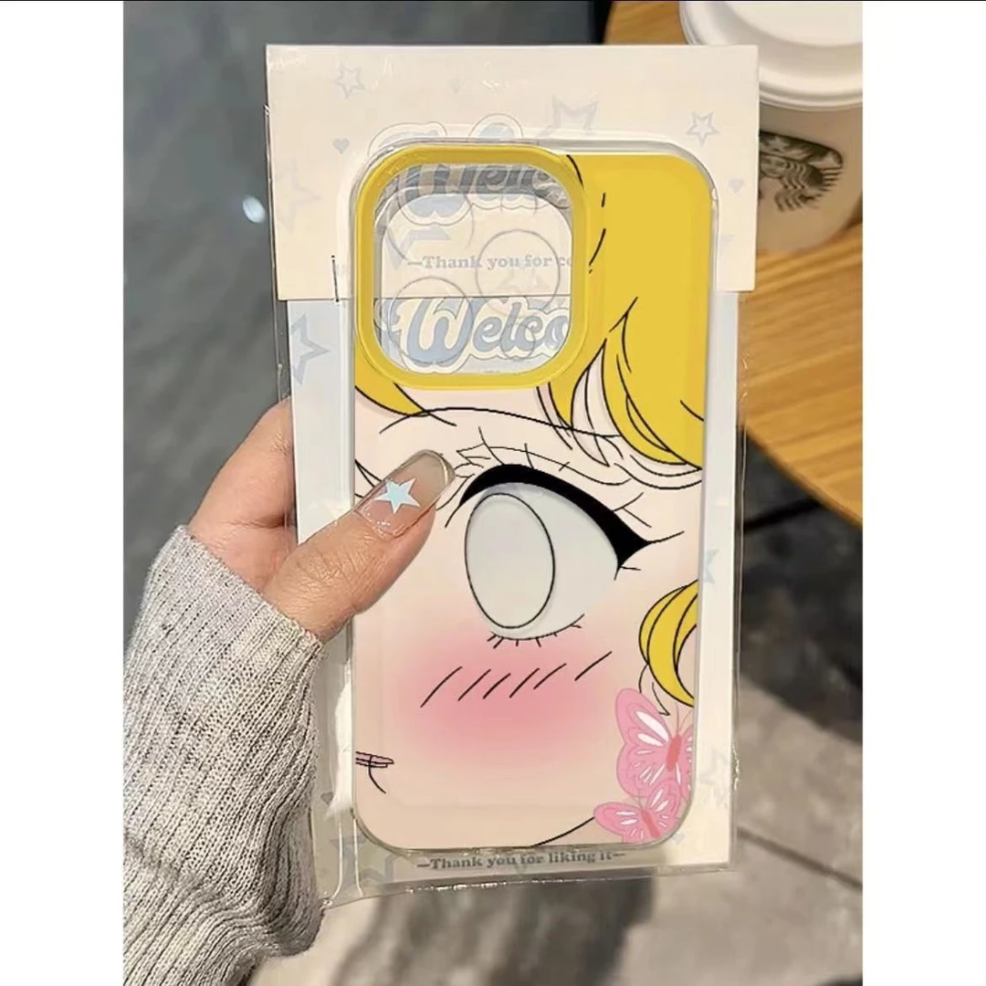 侧脸少女适用iphone15promax手机壳苹果13/14/12小米vivo华为oppo