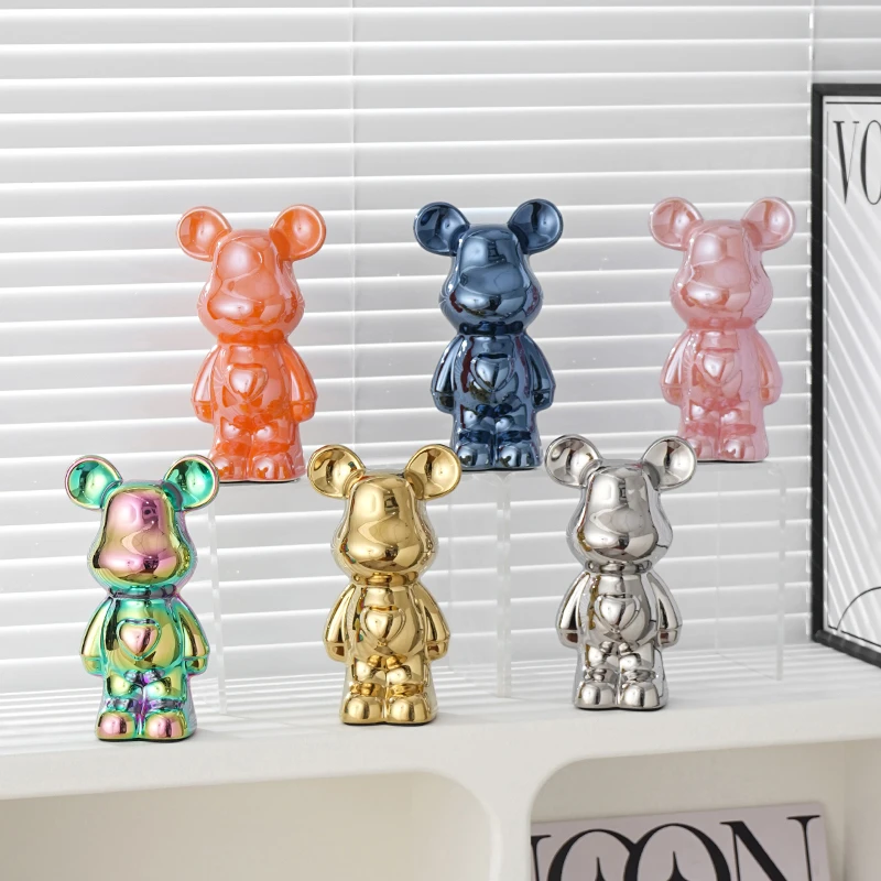 现代轻奢高档暴力熊客厅电视柜酒柜卡通公仔摆件网红儿童房装饰品