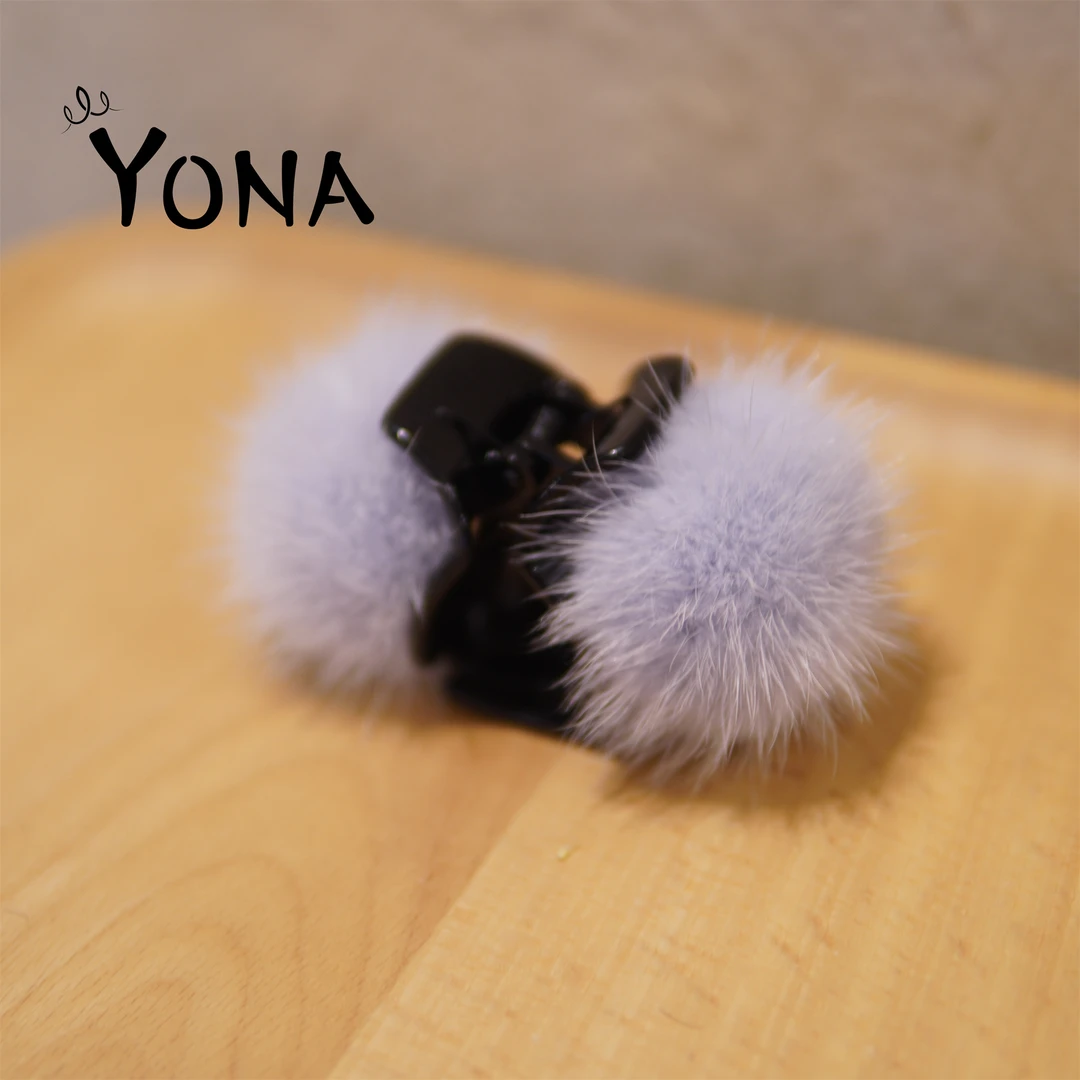 【ZJ003】高级真灰毛球小抓夹可爱高扎马尾毛绒绒发夹