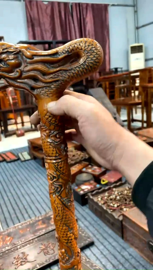 【闪购商品】木头龙头拐棍
