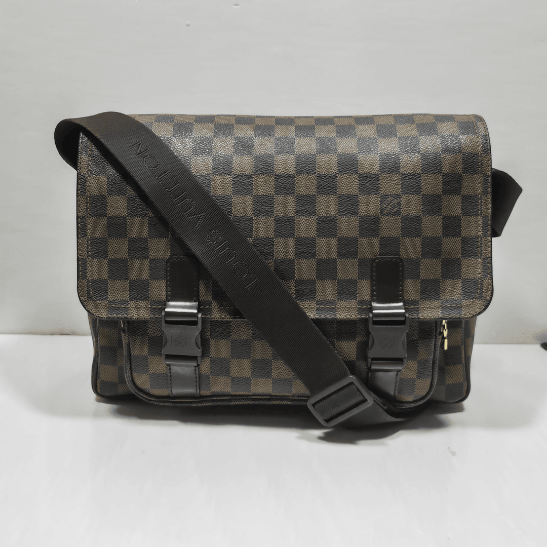 95新 LouisVuitton/路易威登 /0957/男士棕棋盘格剑桥包/斜挎包/