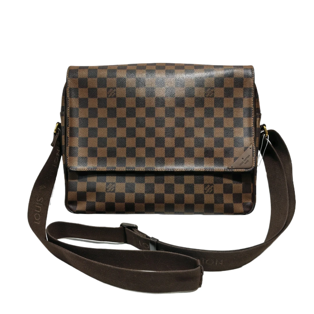 95新 LouisVuitton/路易威登 /0691/男士棕棋盘格半翻盖邮差包/