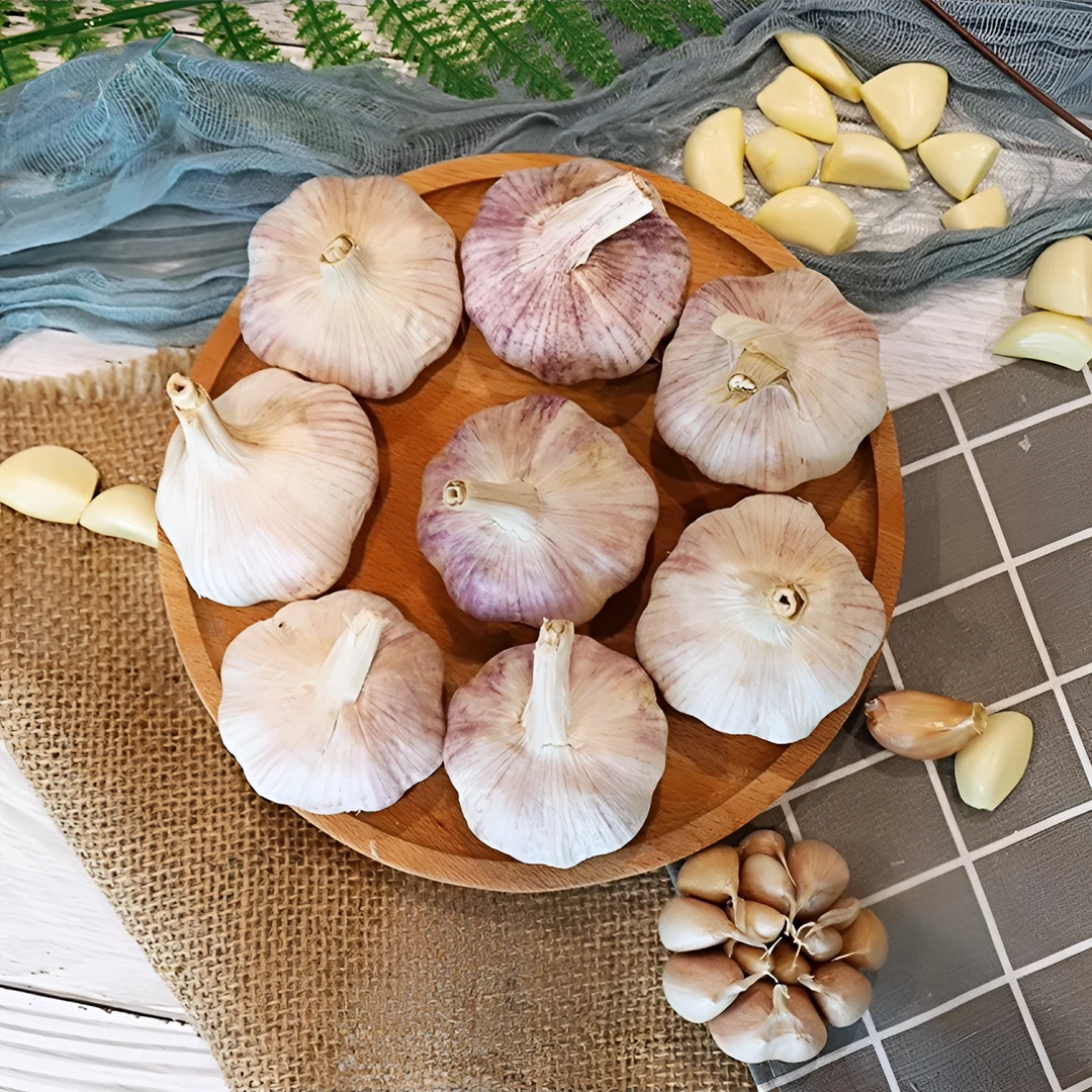 山东金乡大蒜2024新干大蒜头产地直发紫白皮5斤装4cm-5cm