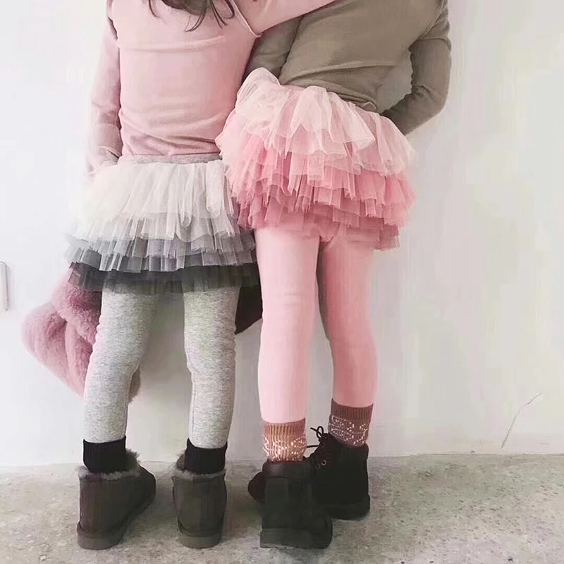 女童纯棉网纱蓬蓬裙连裙裤春秋款儿童装宝宝小女孩外穿洋气长裤子