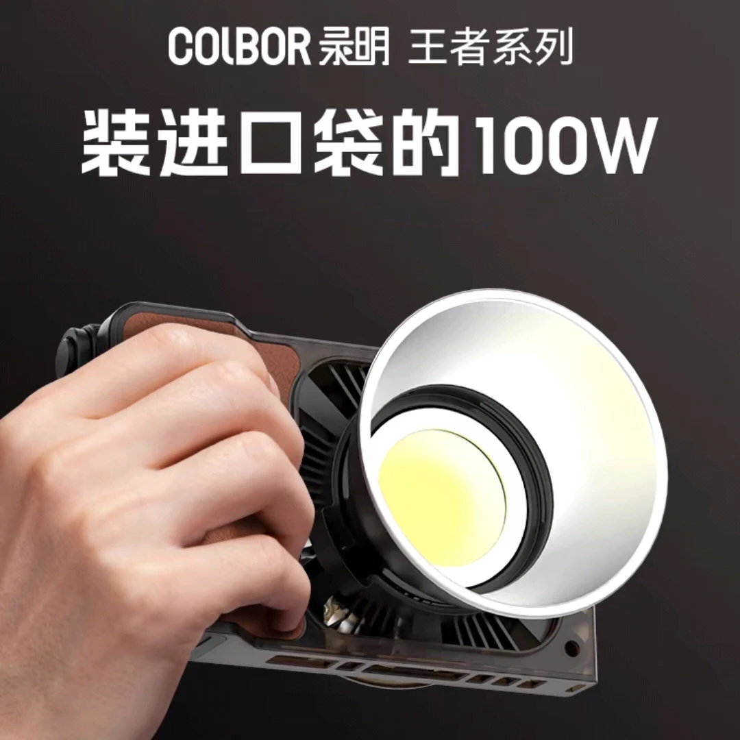 录明W100双色温专业补光灯直播短视频口袋灯户外摄影便携微型高亮