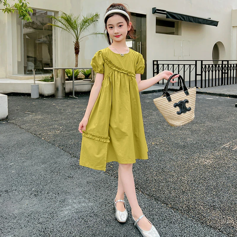2025新款夏季女童连衣裙童装中大童儿童裙子女孩时尚洋气潮韩版