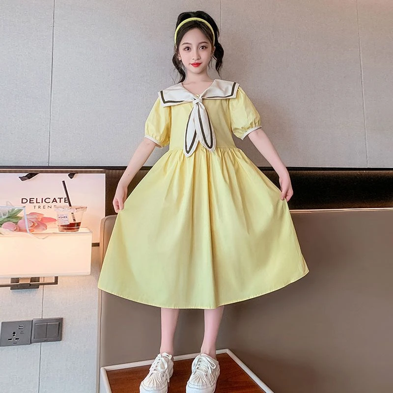 女童夏装连衣裙儿童裙子夏天2025新款洋气中大童装女孩学院公主裙