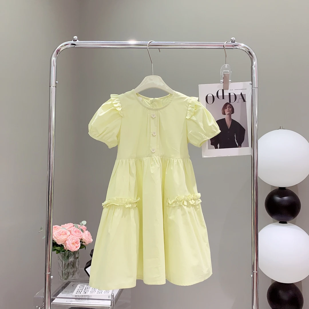 2025夏季儿童时尚女童洋气夏款娃娃领韩版甜美女孩中大童网红裙子