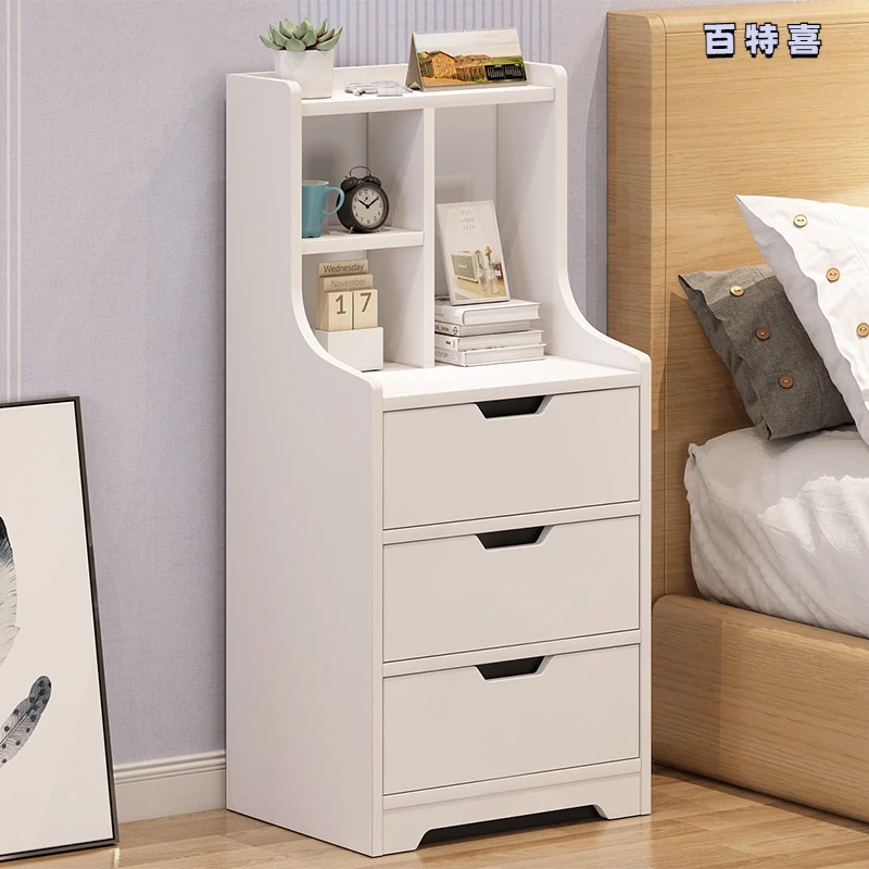 床头柜置物架简约现代卧室收纳柜北欧多功能储物柜简易床边小柜子