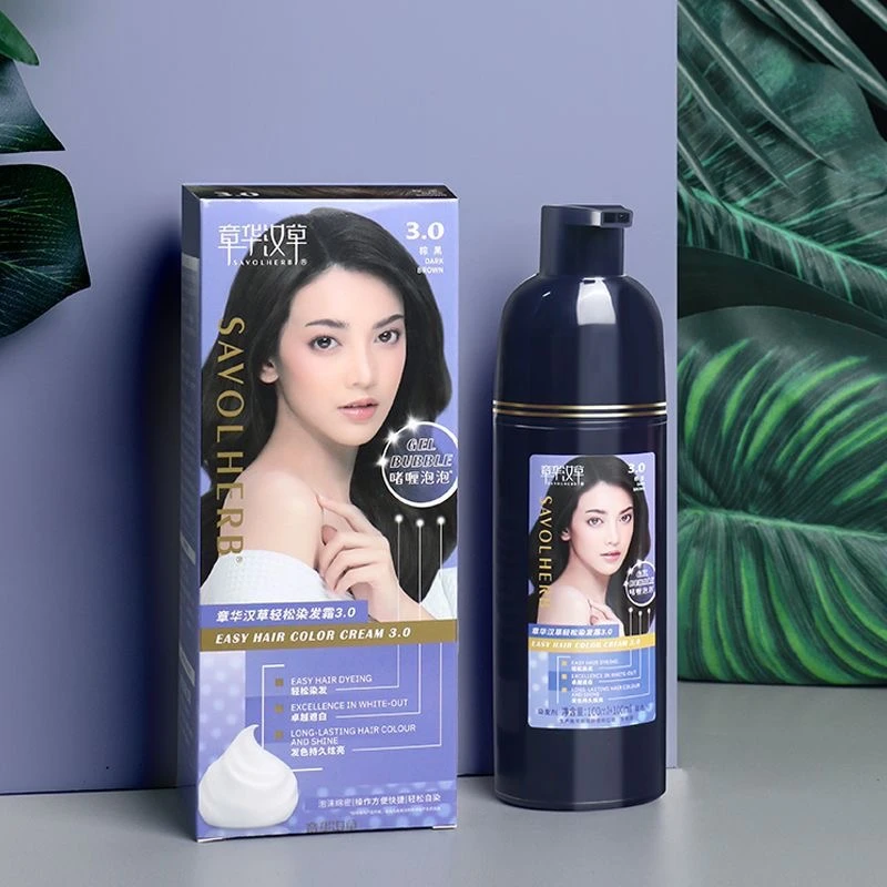 章华汉草染发剂植物纯自然黑天然低刺激泡泡一洗黑自己在家染发膏