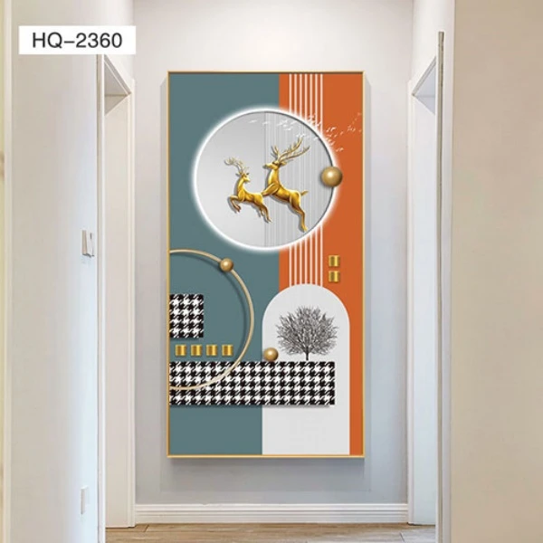 轻奢高级感入户玄关装饰画现代简约几何抽象走廊过道壁画客厅挂画