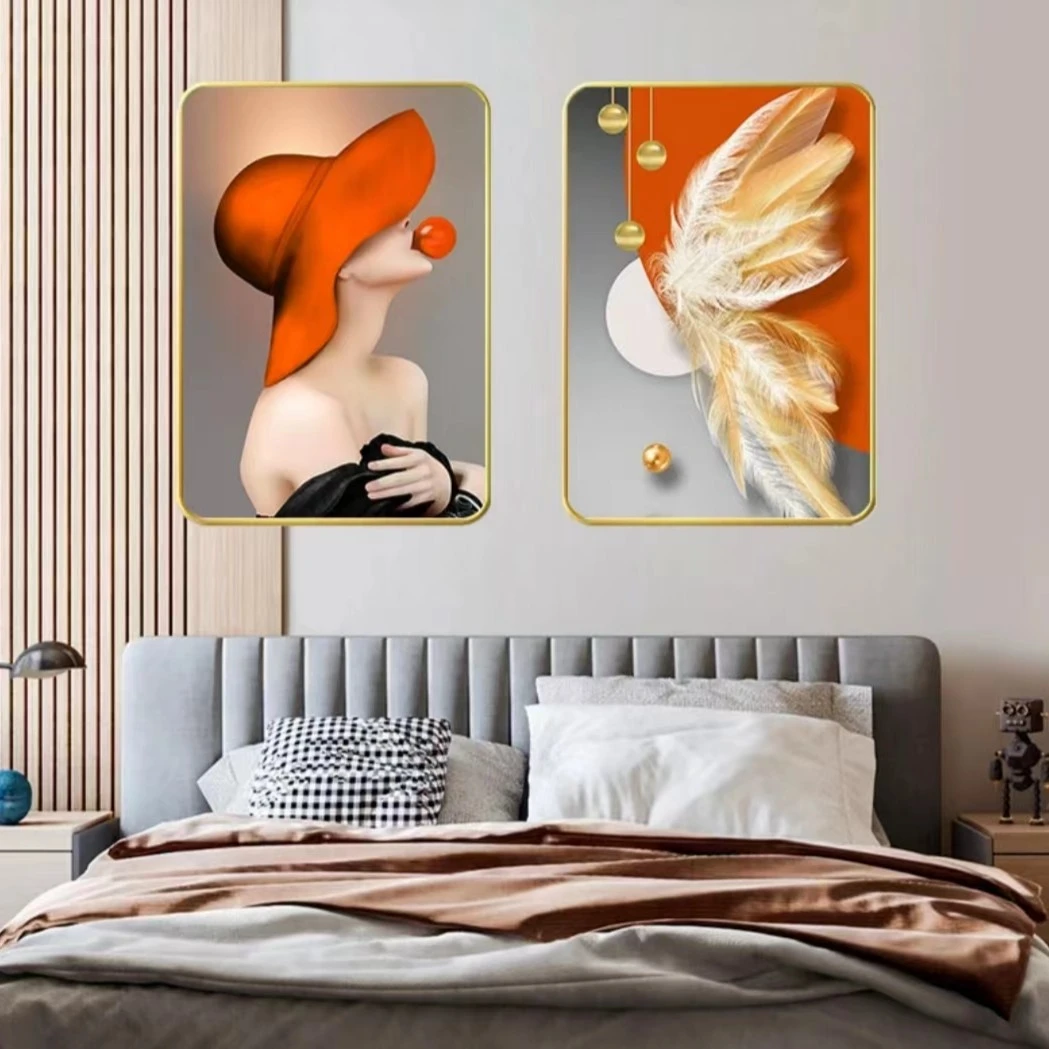 【发家2023】主卧房装饰画卧室床头挂画墙画现代简约两联卧室装饰画