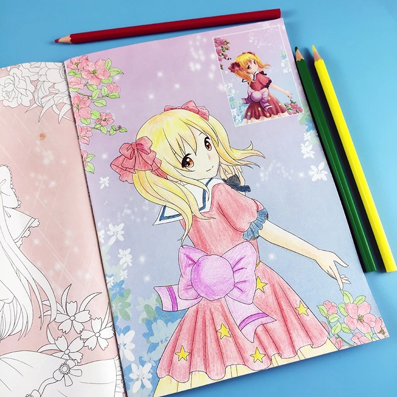 公主涂色书3-6-8-10岁幼儿童填色本小学生画画本涂鸦4-5岁绘画册2