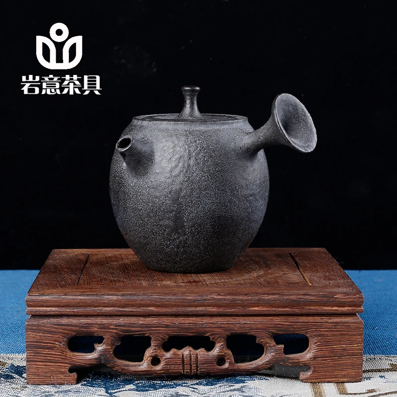 岩意冰碛岩天然石头泡茶壶家用高档养生纯手工中式茶具复古唐羽壶