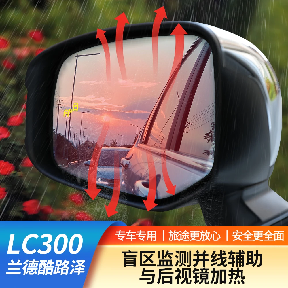 22-25款酷路泽LC300盲区监测系统并线变道辅助加热后视镜提示预警