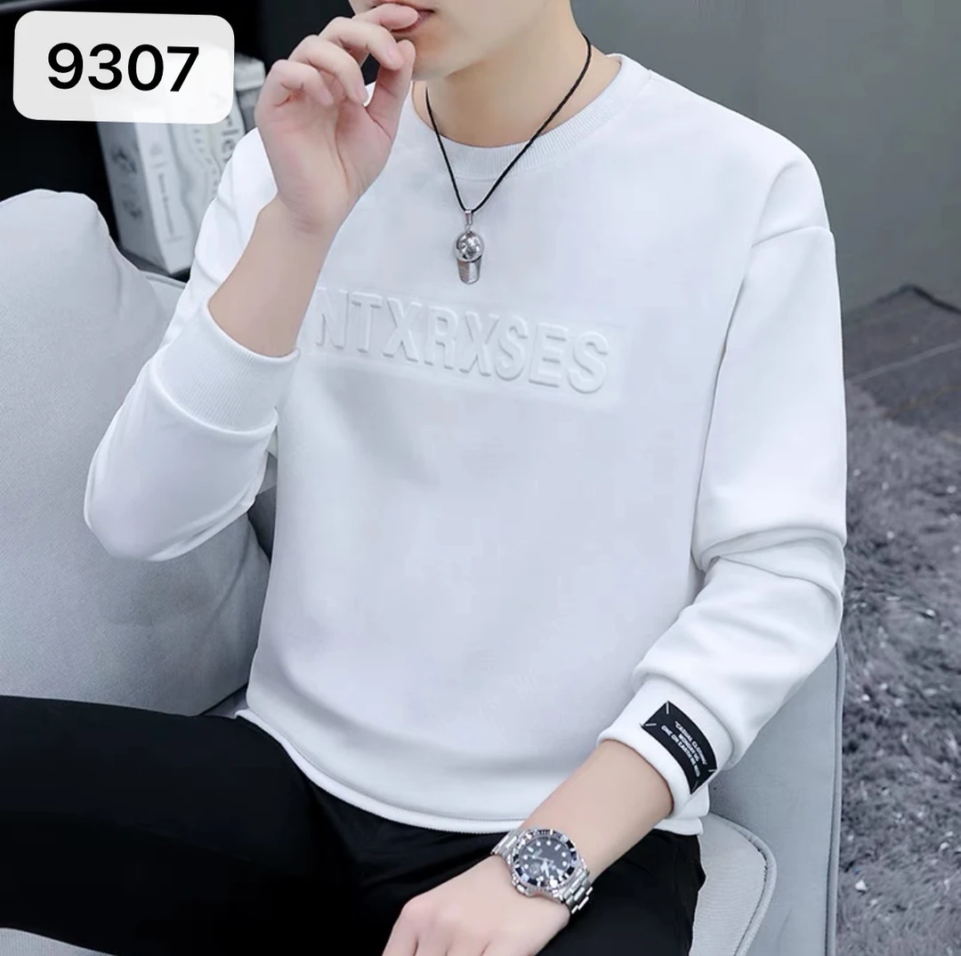 2023年冬季新款时尚休闲男士百搭潮流圆领长袖卫衣9307套头