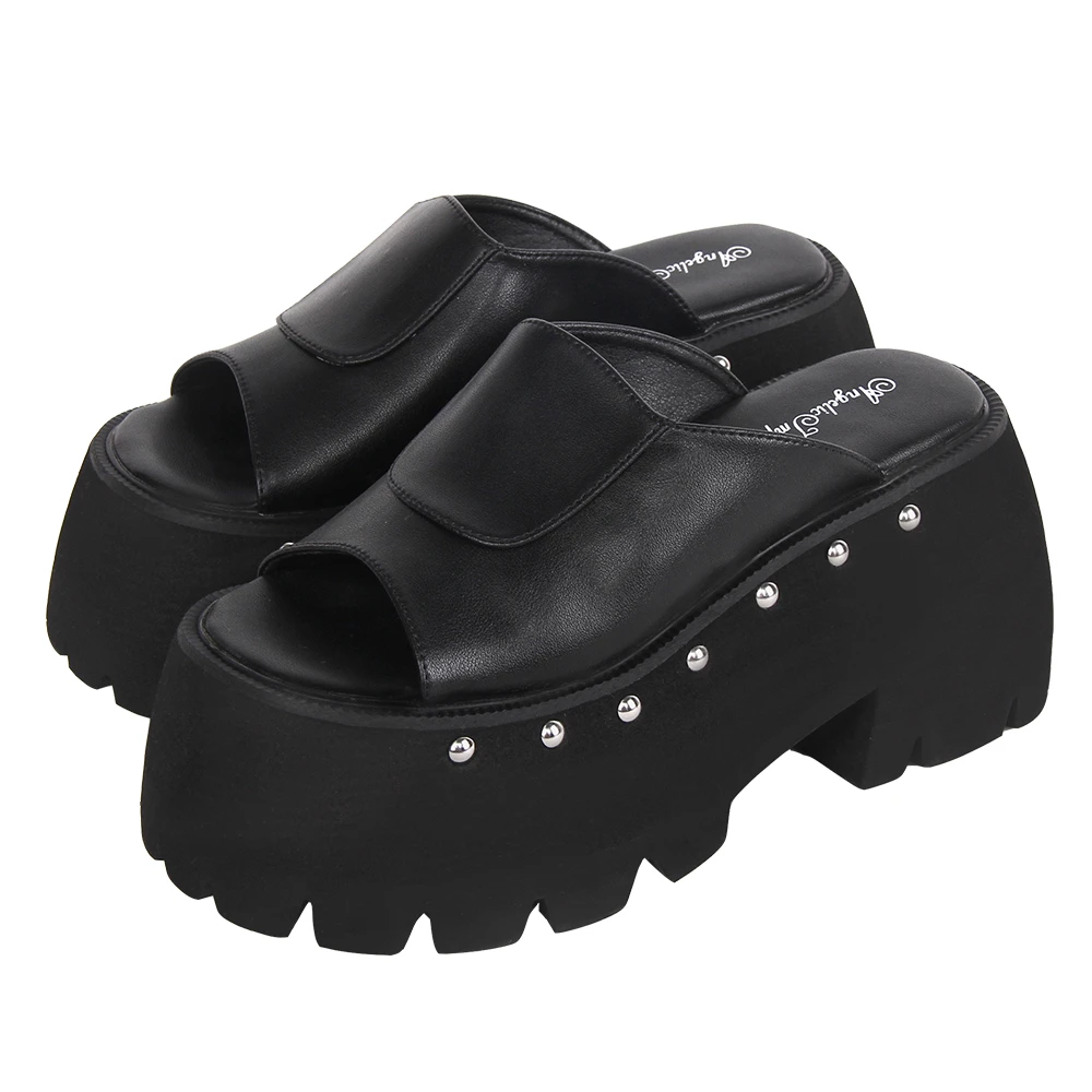 真皮版 2023梅花底超高跟10CM松糕厚底凉鞋拖鞋 8807