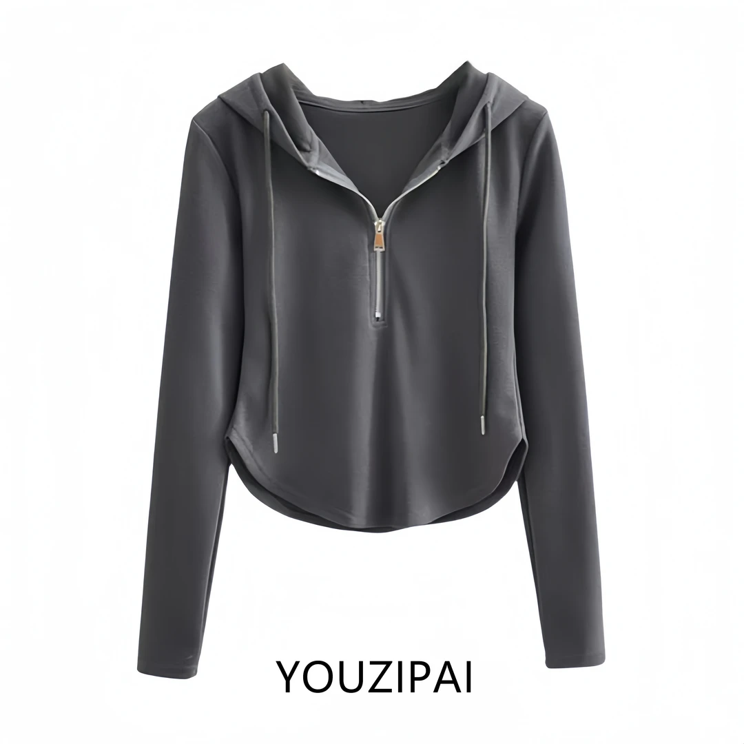 连帽卫衣女2025新款网红秋装薄款微胖修身显瘦韩系长袖衣服T恤女