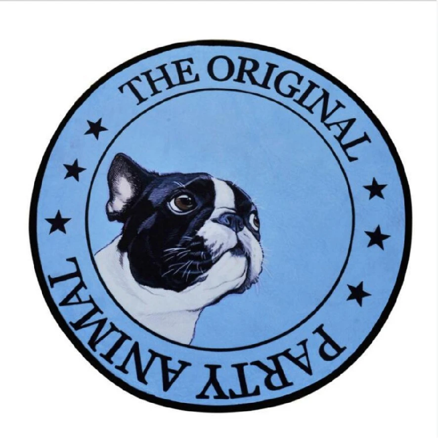 硅胶底水晶绒宠物垫宠物店圆形儿童卡通居家地垫宠物工作室地毯垫