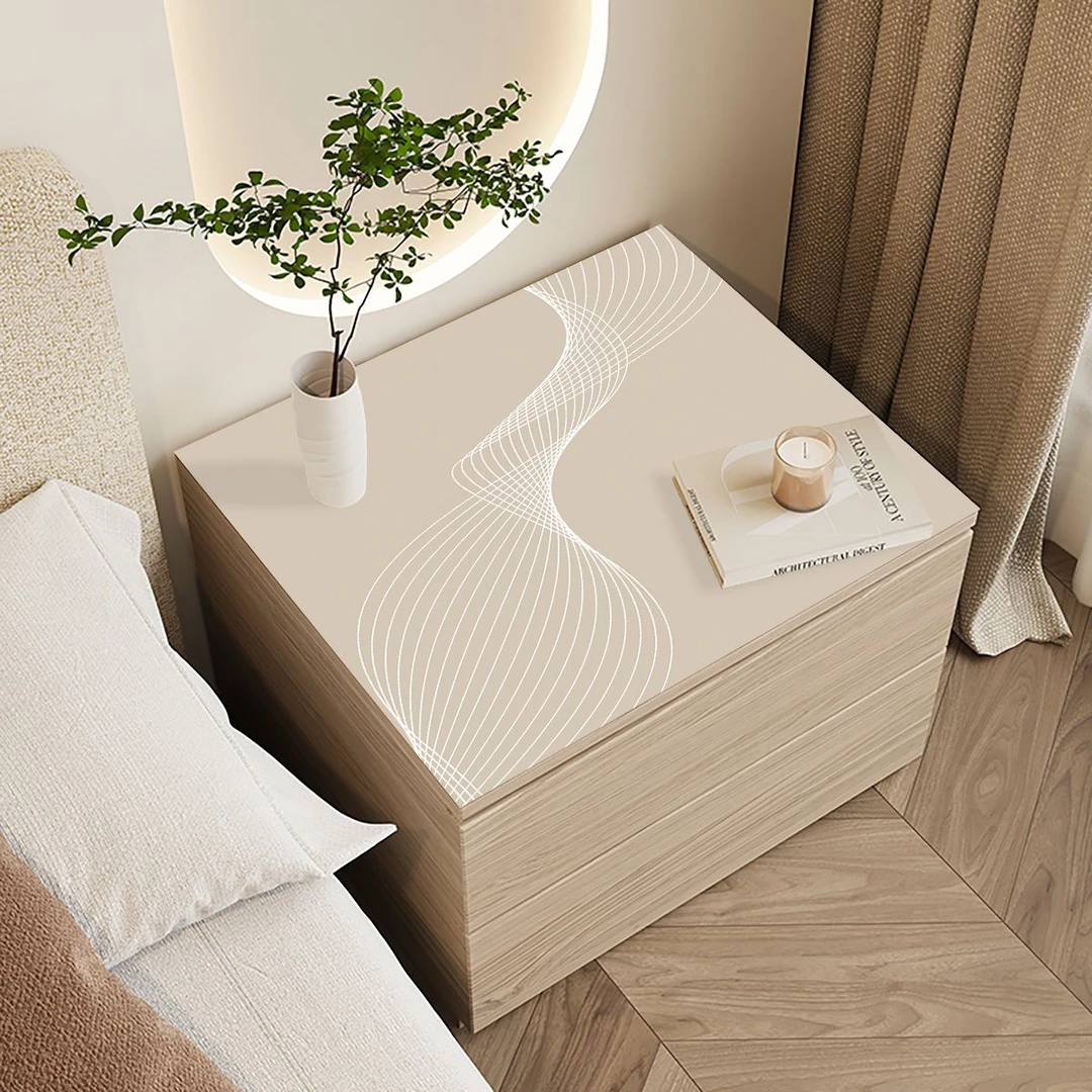 PU皮革床头柜垫桌布轻奢高级感防烫防水防油皮革桌面保护垫防尘罩