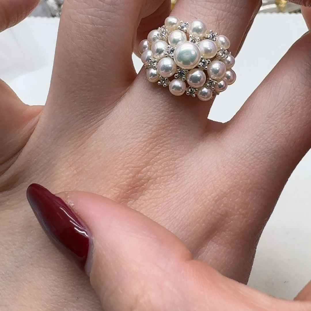 【闪购商品】淡水珍珠戒指银S925镶嵌