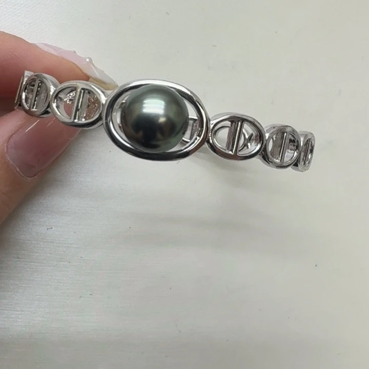 海水珍珠手镯银S925镶嵌