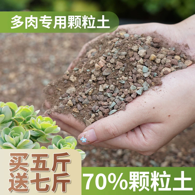 【买5斤送7斤】70%多肉专用颗粒土营养土植物进口配方种植土铺面石