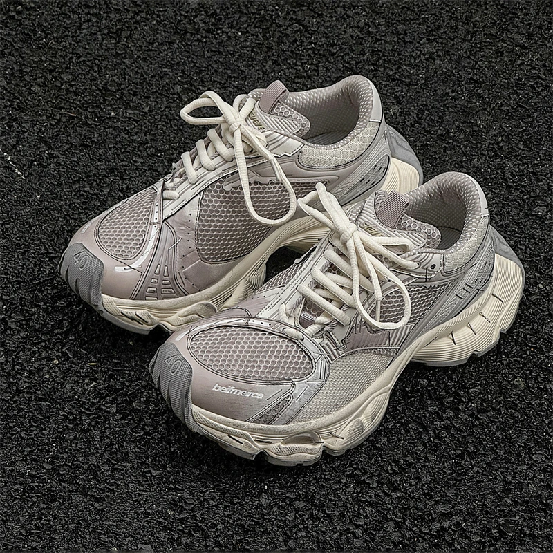 巴黎新款订书机老爹鞋女2024秋冬时尚新款休闲运动鞋做旧脏脏鞋