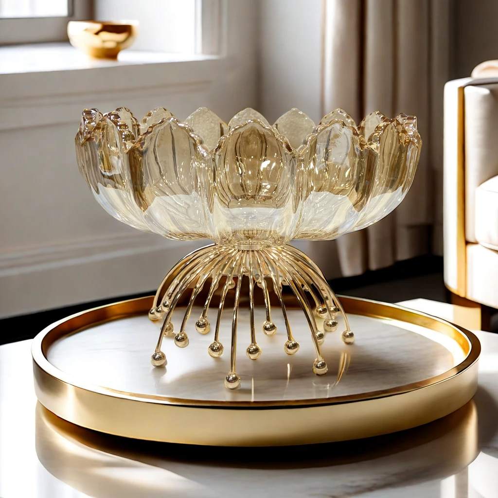 轻奢水果盘欧式客厅茶几果盘子高档简约坚果干果盘蜂窝盘家用