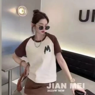 夏季百搭圆领时尚女短袖115-3